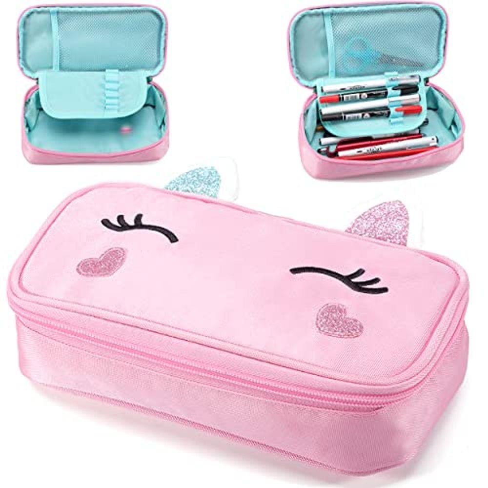 Estojo de lápis AO ALI VICTORY Cute Unicorn para meninas e mulheres