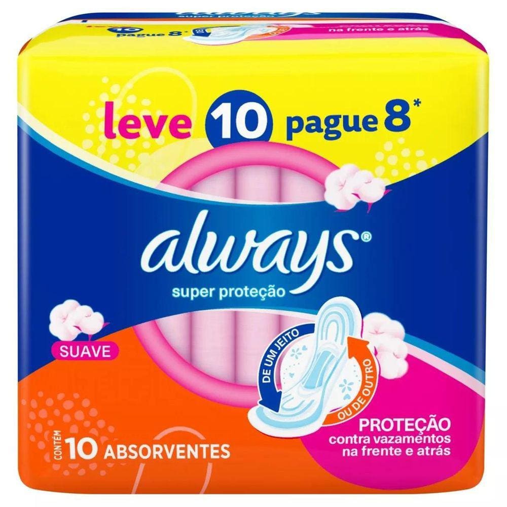 Absorvente Always Basico 10Un Suave Com Abas L10P8