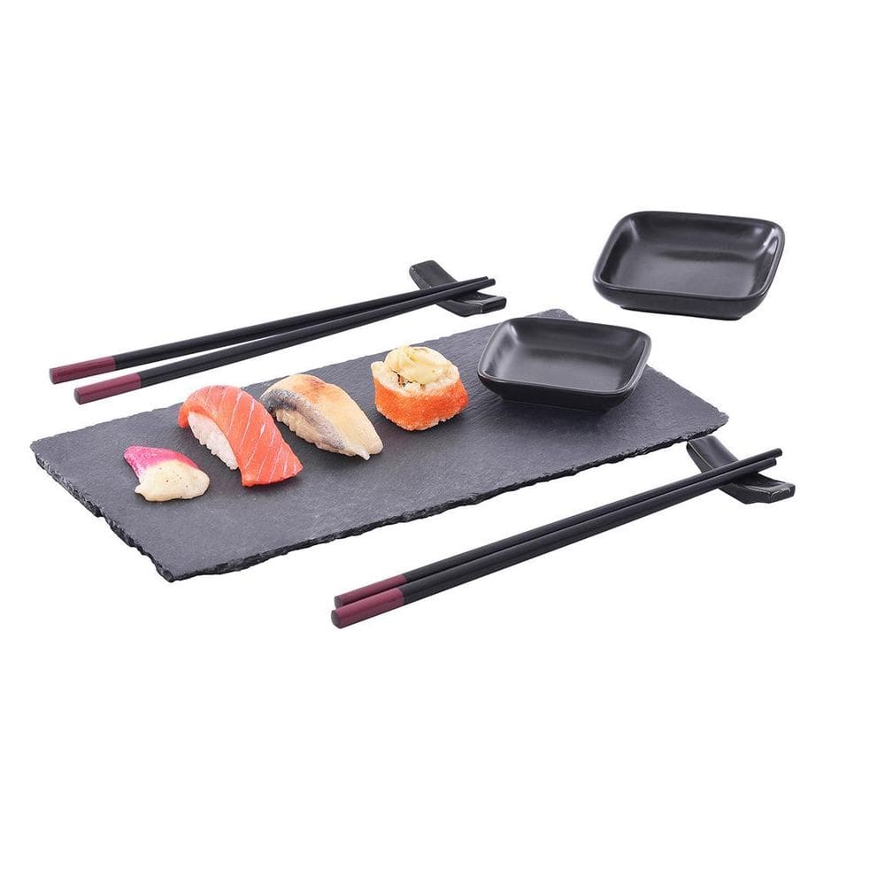 Conjunto Para Sushi Com Dois Pares De Hashi Tabua Ardósia