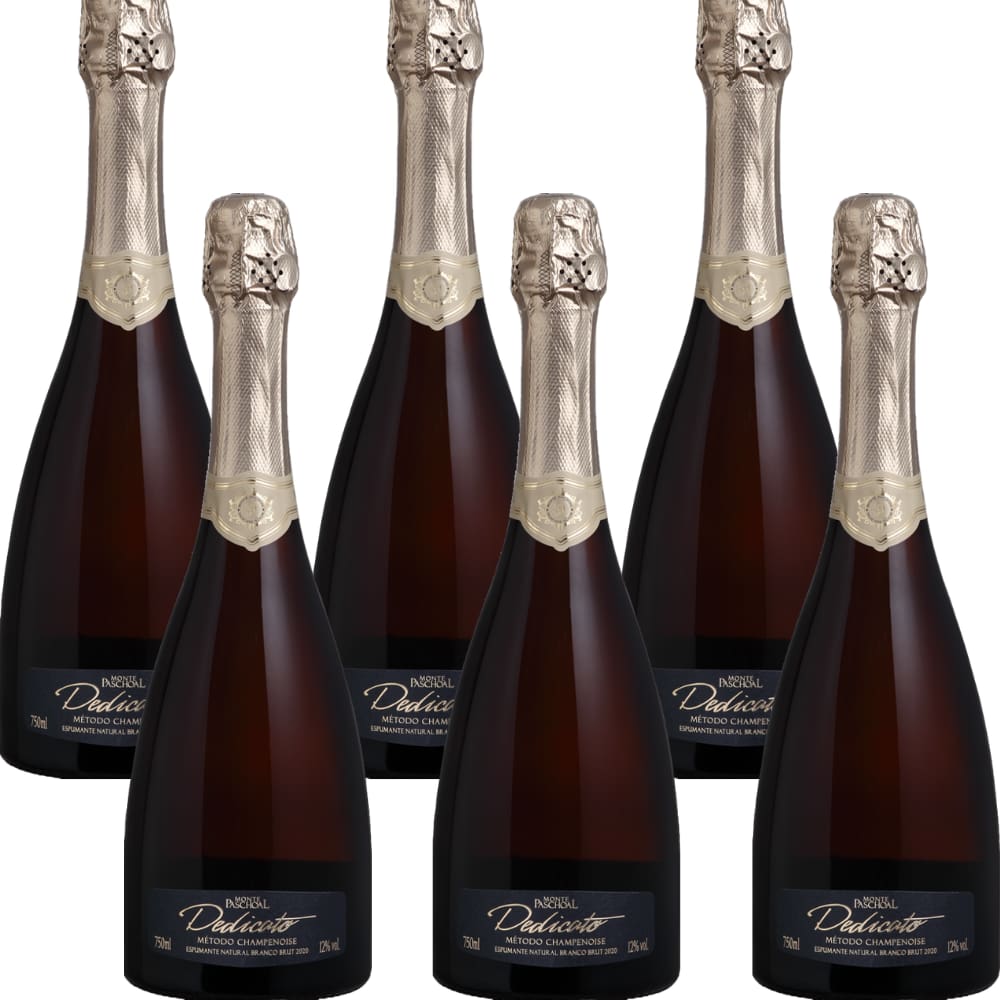 Kit 6 Espumante Monte Paschoal Dedicato Brut Branco 750Ml