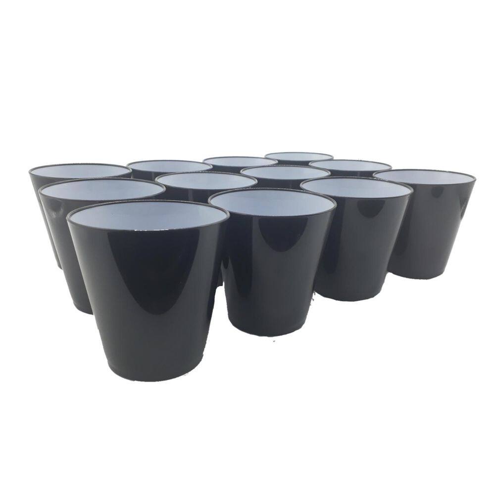 10 Copos Bicolores Cozinha Suco Conjunto Copos Preto Branco