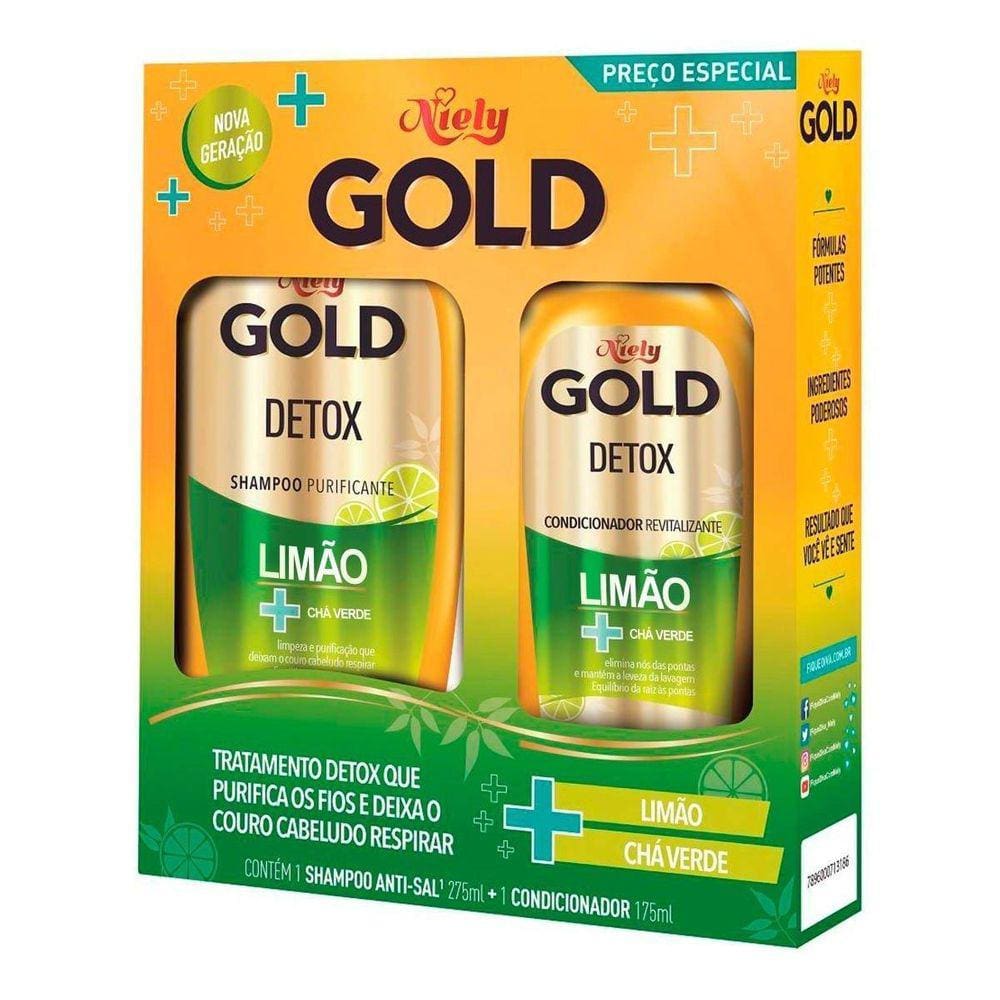 Kit Shampoo 275Ml E Condicionador 175Ml Detox Limão E Chá Ve