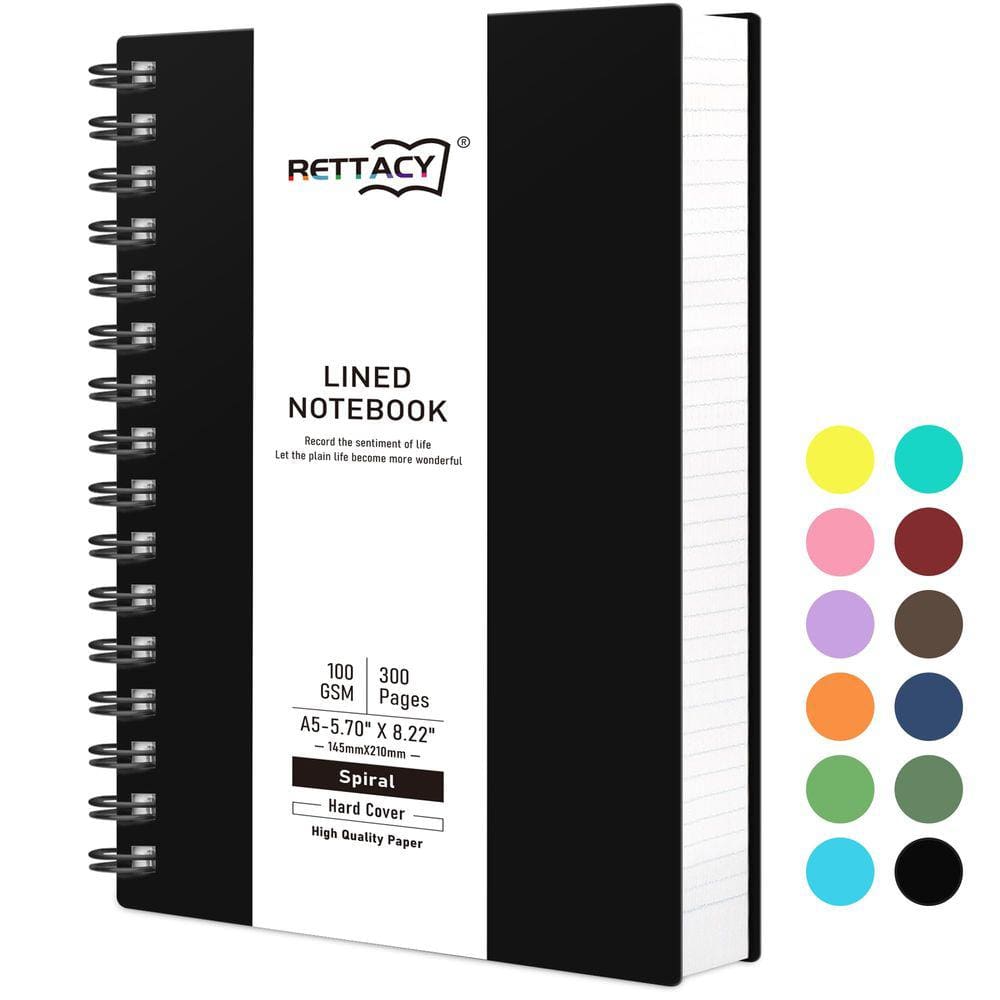 Caderno RETTACY College Ruled 300 páginas com papel de 14,5 x 21 cm