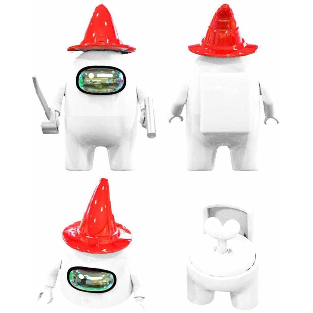 Boneco Blocos De Montar Among Of Us Skin Impostor Branco