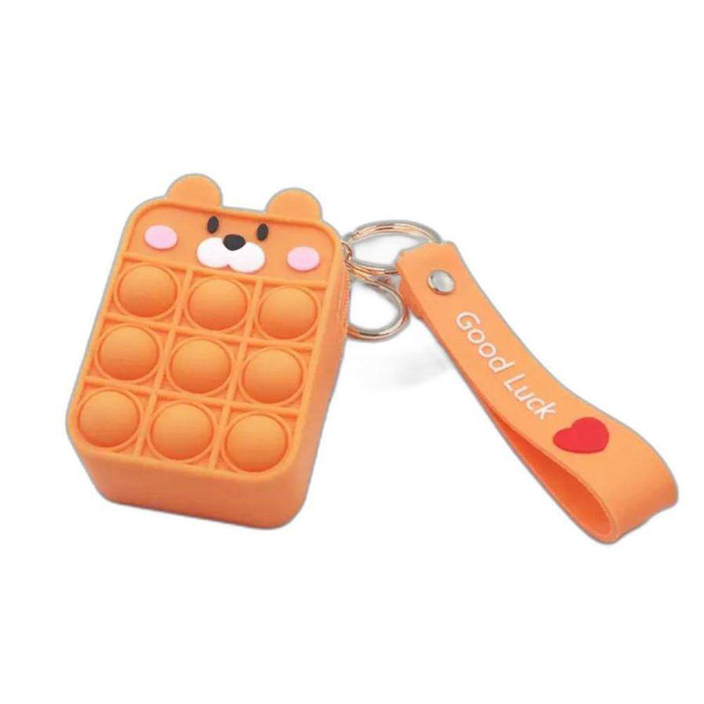 Fidget Toy Ursinho Pop It Sensorial Bolsa Chaveiro Pingente