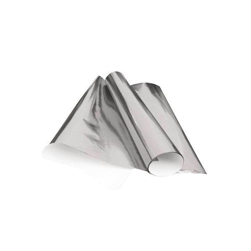 Papel Laminado Prata Prateado 49X59Cm Com 10 Folhas