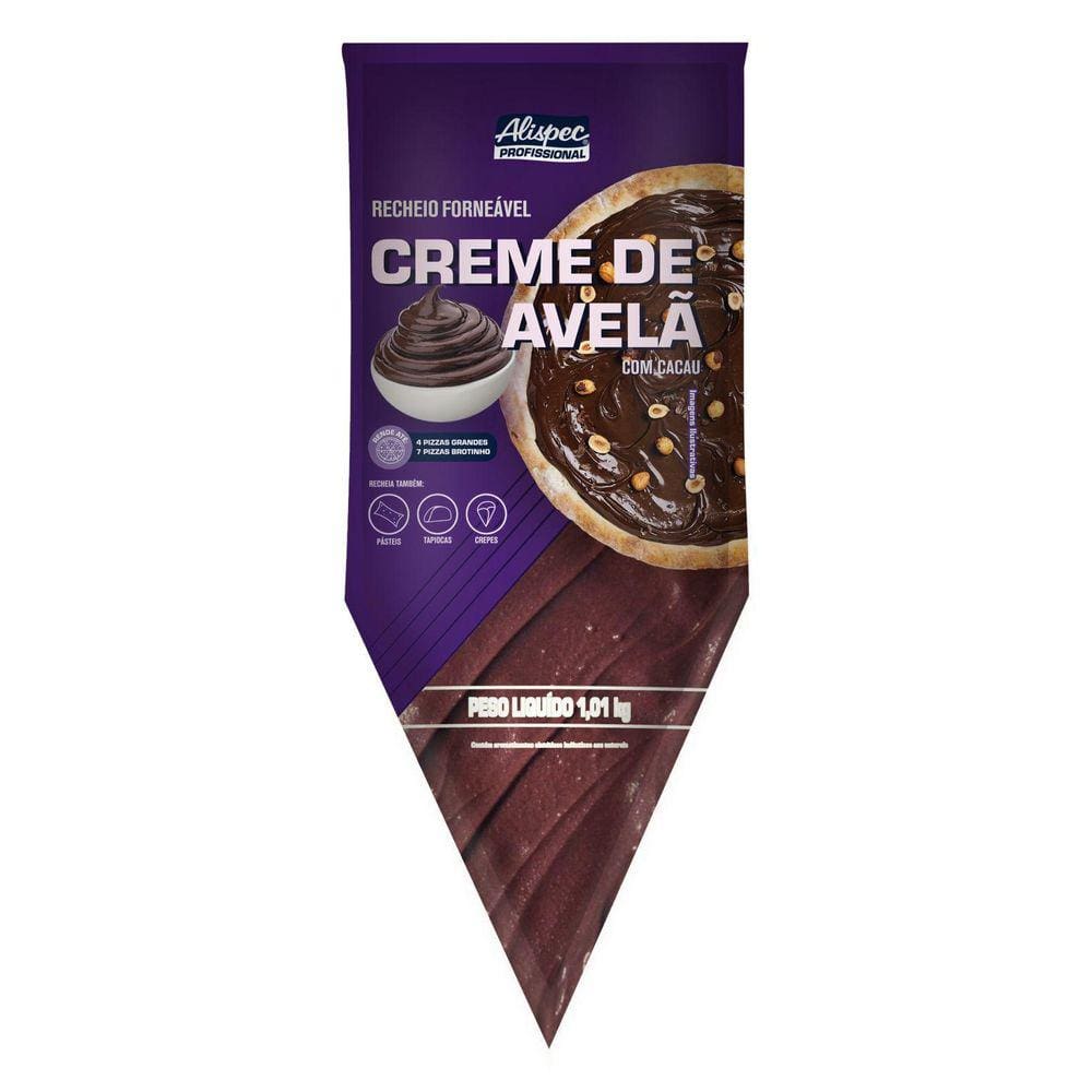 Recheio Forneável Creme De Avelã Bag 1,01Kg Alispec