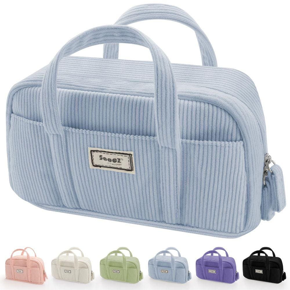 Estojo para lápis Sooez Large Extra Big, 5 compartimentos, azul