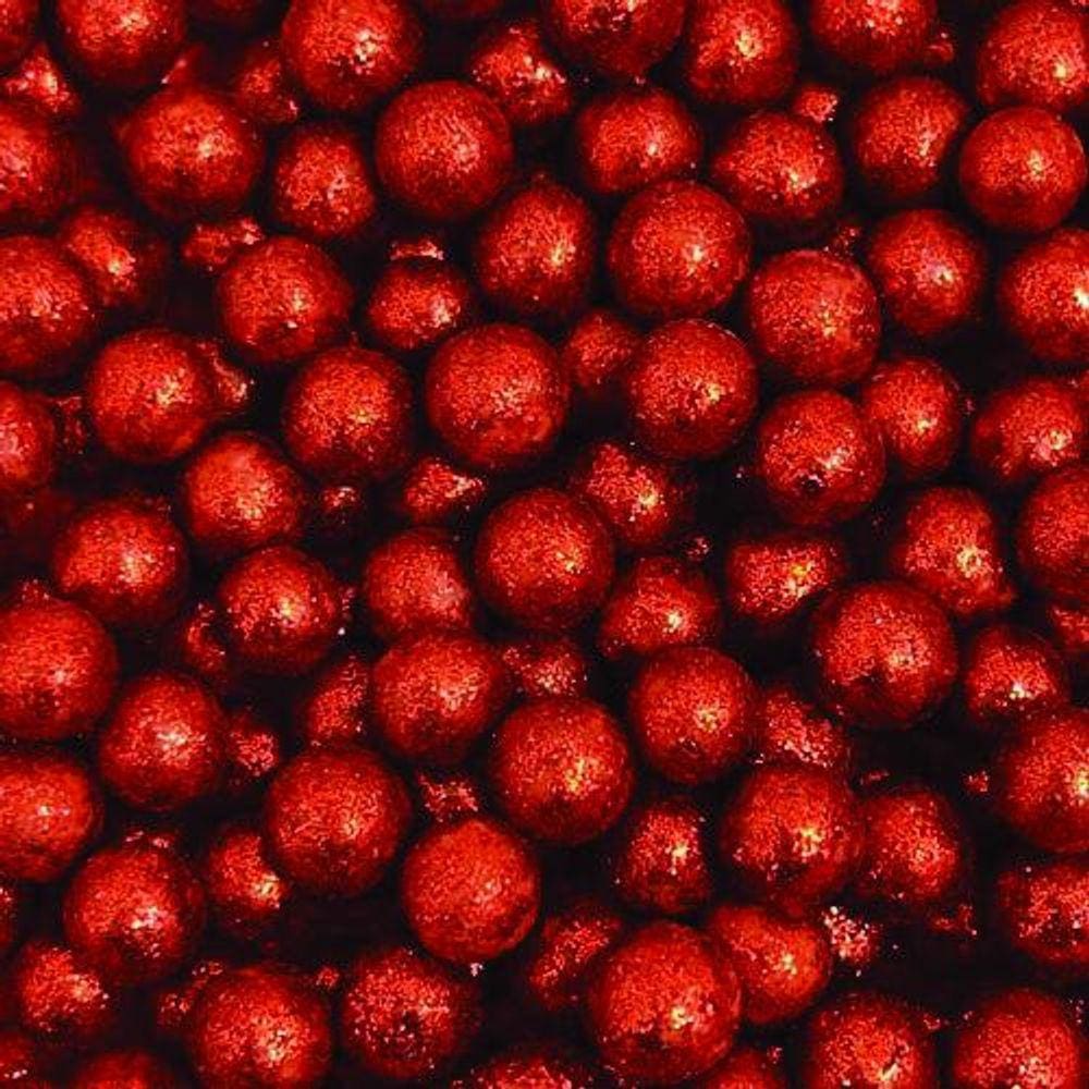 Sprinkles glitter vermelho - Confeito açúcar 50g