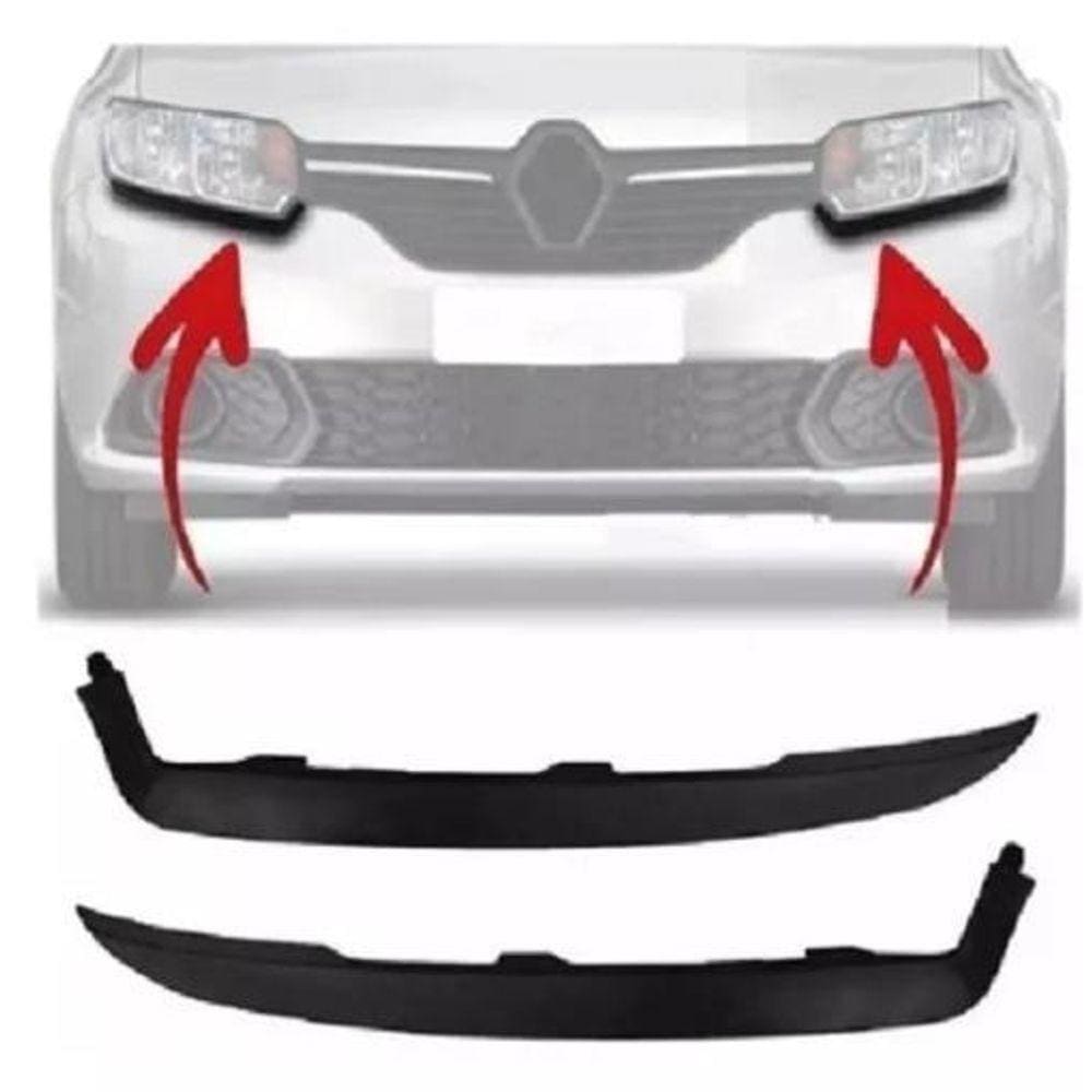 Moldura Friso Farol Logan Sandero 2014-2019 Renault
