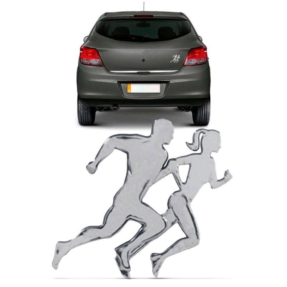 Adesivo Casal Correndo Pequeno 82 Mm Cromado