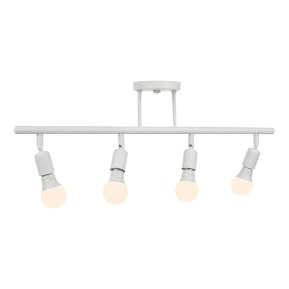Lustre Articulado Trilho C 4 Spot E27 Branco Sala Cozinha