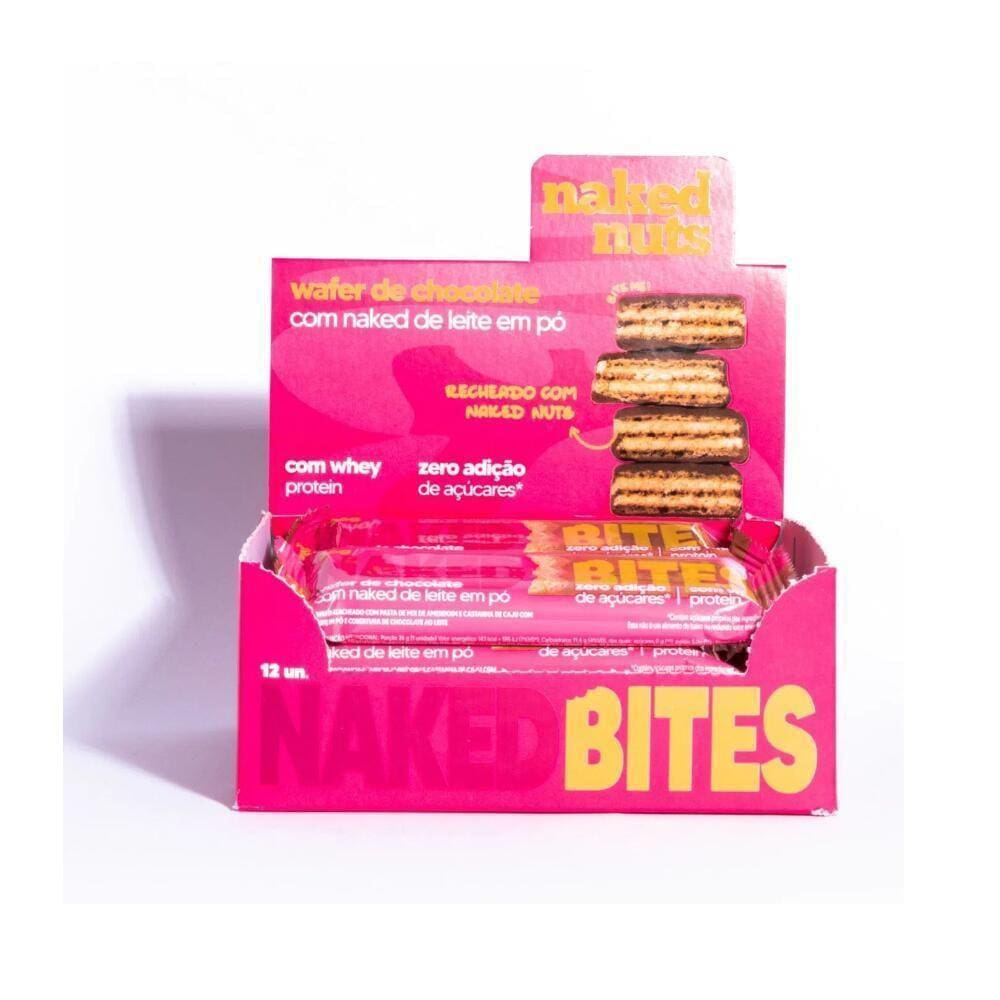 Wafer Chocolate Ao Leite Naked Nuts Cx C/12Un De 26G