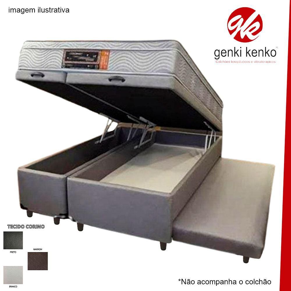 Cama Box Bau Queen Com Auxiliar Espuma Ortopédica Corino