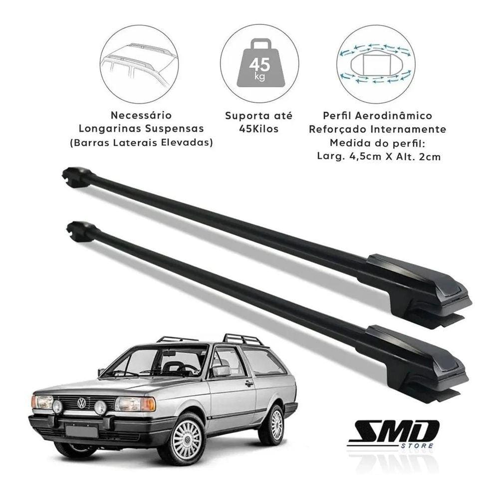 Rack Travessa Teto Preto Vw Parati Quadrada 1985 A 1995
