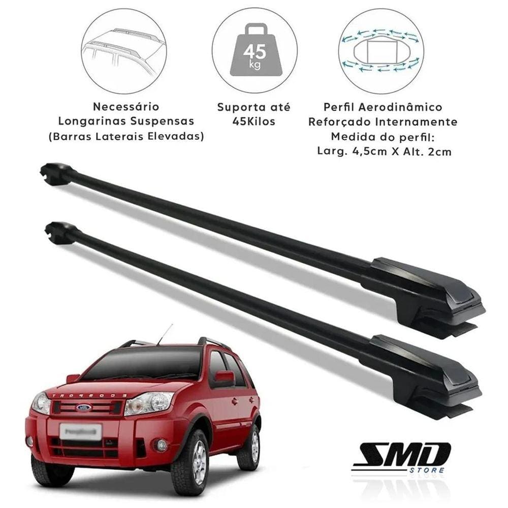 Rack Travessa Teto Ford Ecosport 2010 Á 2012 Preto Preto