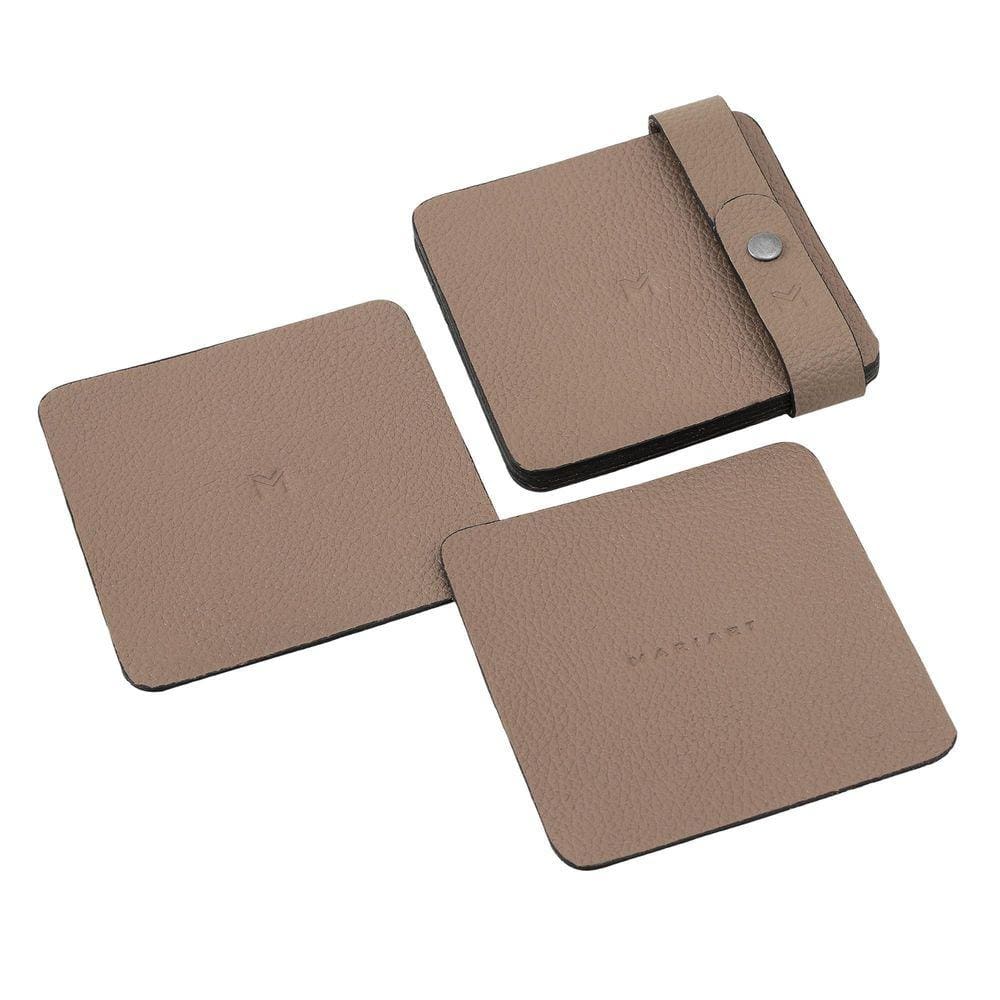 Porta-Copos Descanso De Mesa Com 6 Peças Em Couro Mariart