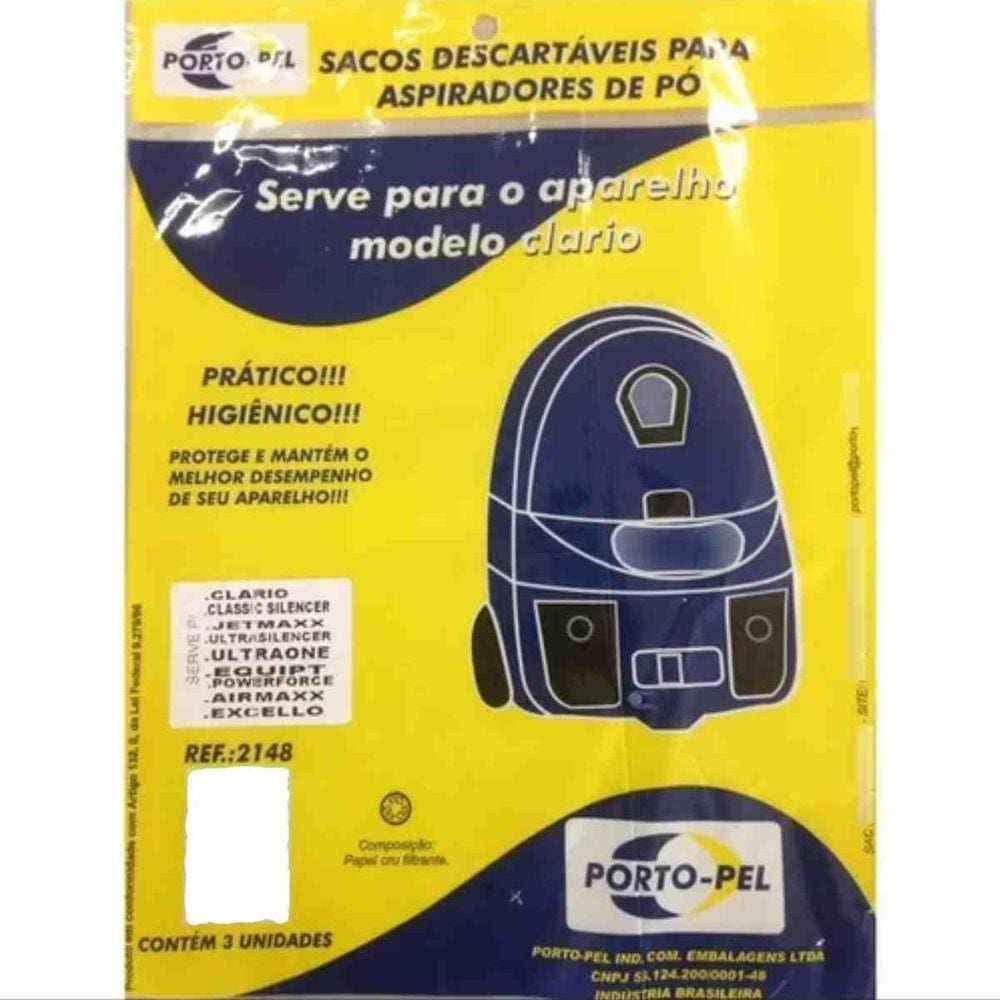 Sacos Descartáveis Para Aspirador De Pó Modelo Clario 3 Pçs