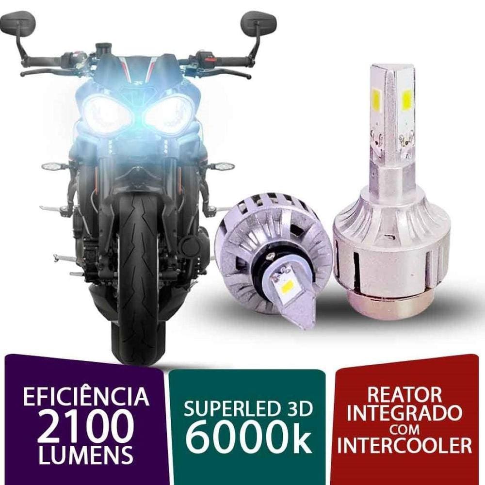 02 Lâmpadas Super Led 3D H7 6000K Para Moto Er6N 650 10/13