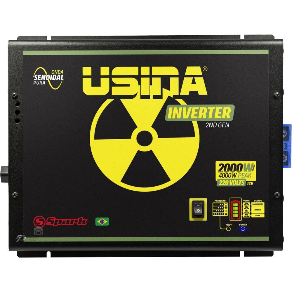 Inversor Usina Onda Senoidal Pura Transformador Inverter 12 Volts para 220 Volts 2000 Watts
