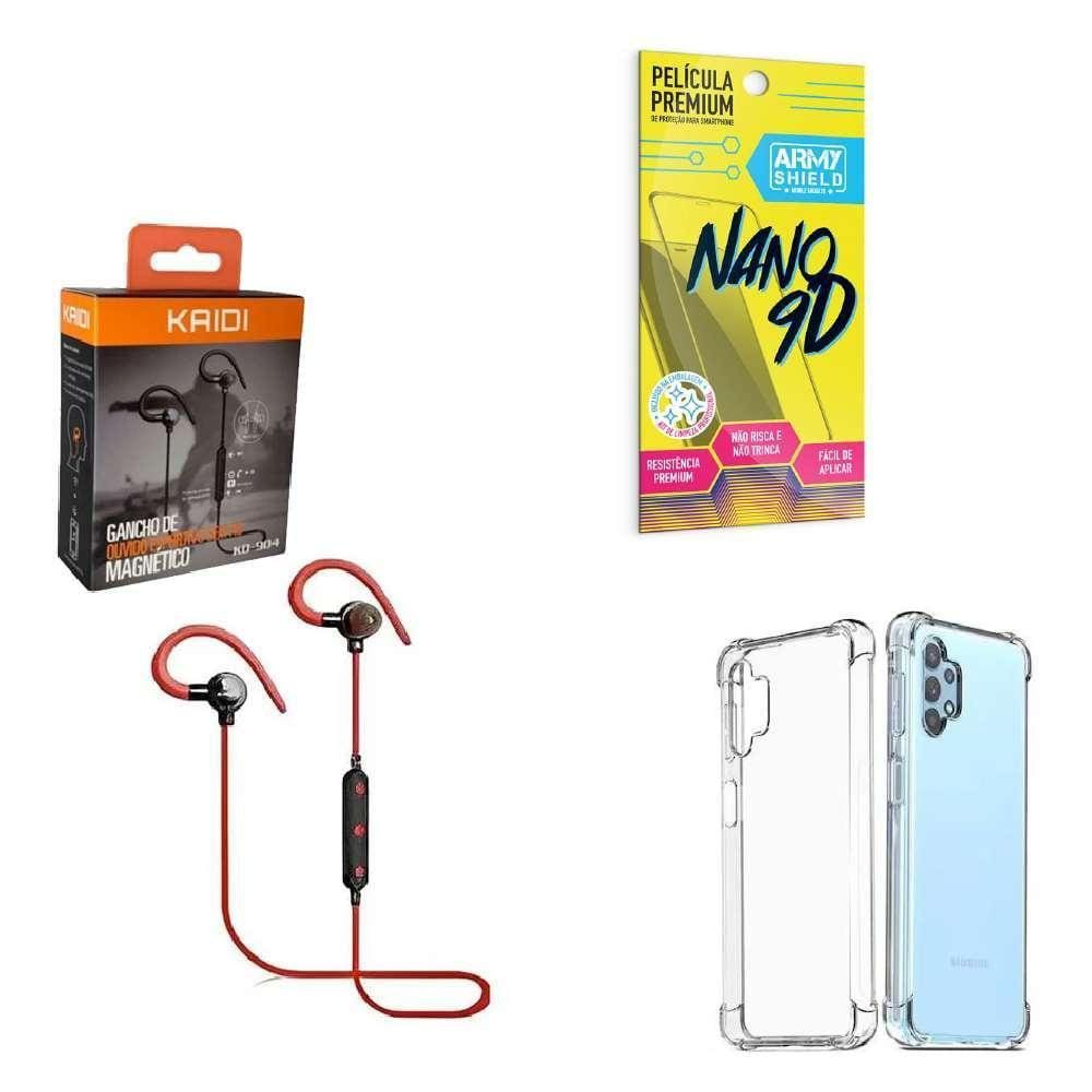 Kit Capinha Samsung A32 4G Fone Bluetooth E Película 9D
