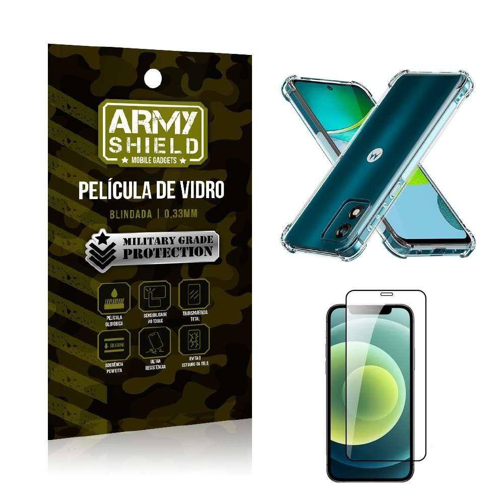 Capa Capinha Moto E13 Anti Shock + Película De Vidro 3D