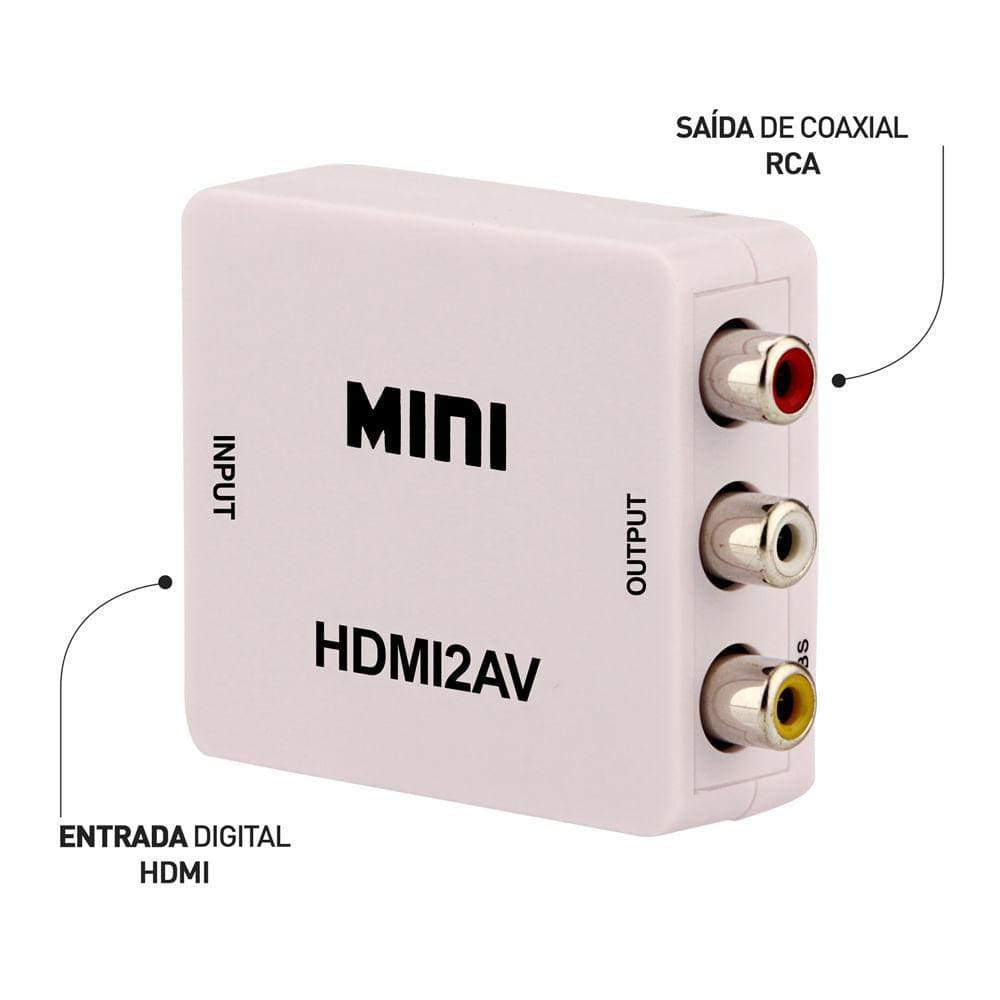 Mini Conversor Hdmi Para Vídeo Composto  Rca