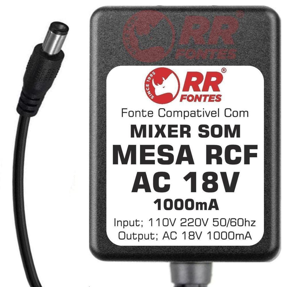 Fonte Ac 18V Para Mesa Som Rcf Livepad L-Pad6 L-Pad8 L-Pad10