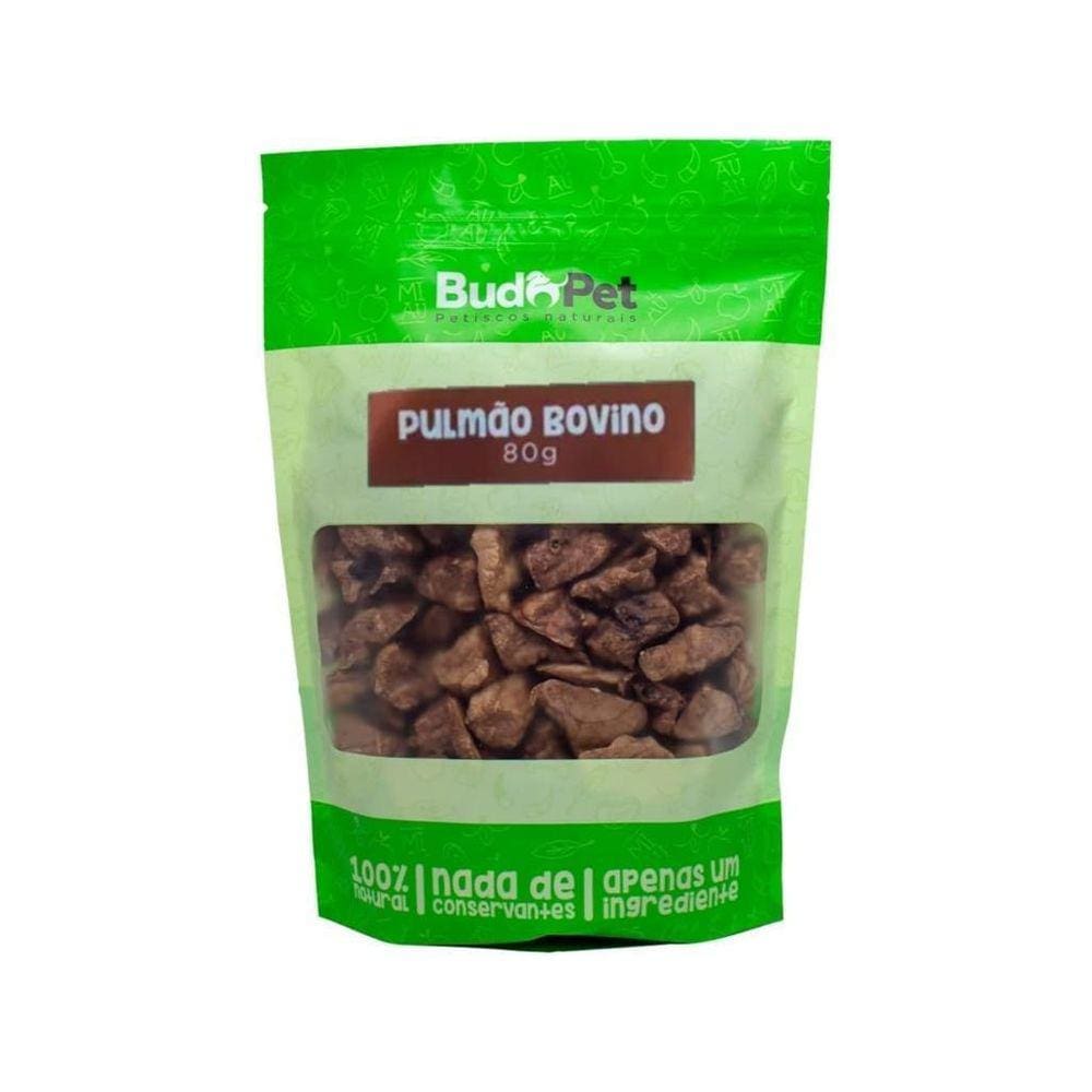 Petisco Natural Para Cães E Gatos Budopet Pulmão Bovino 80G