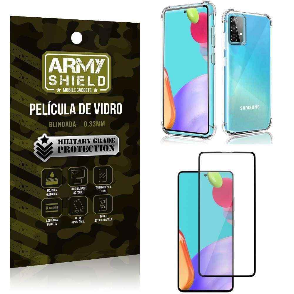 Capa Capinha Samsung A52 Anti Shock + Película De Vidro 3D