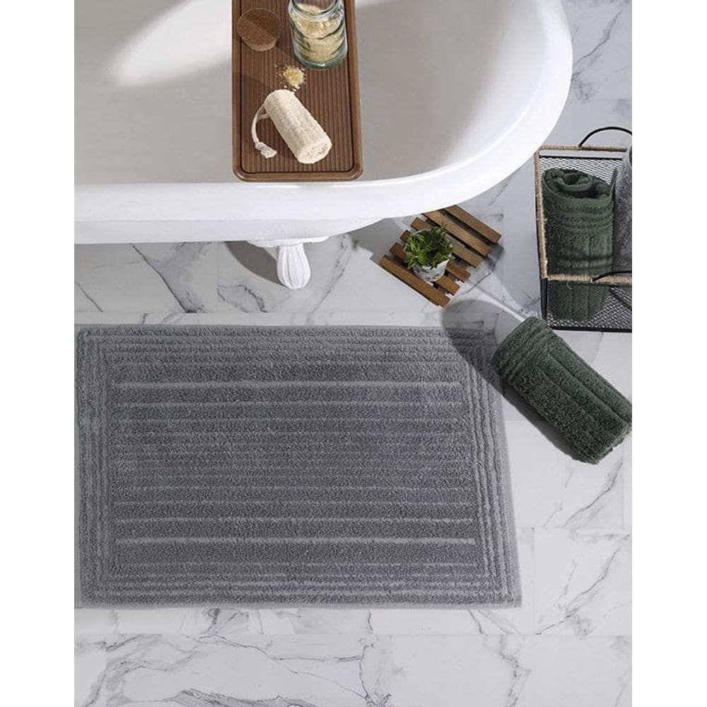 Toalha de Piso Felpudo Milan Cinza 50x70cm - Lufamar