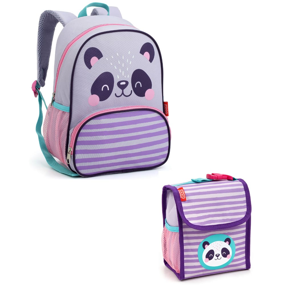 Kit Mochila Escolar E Lancheira Térmica Zoop Seanite Pandinha