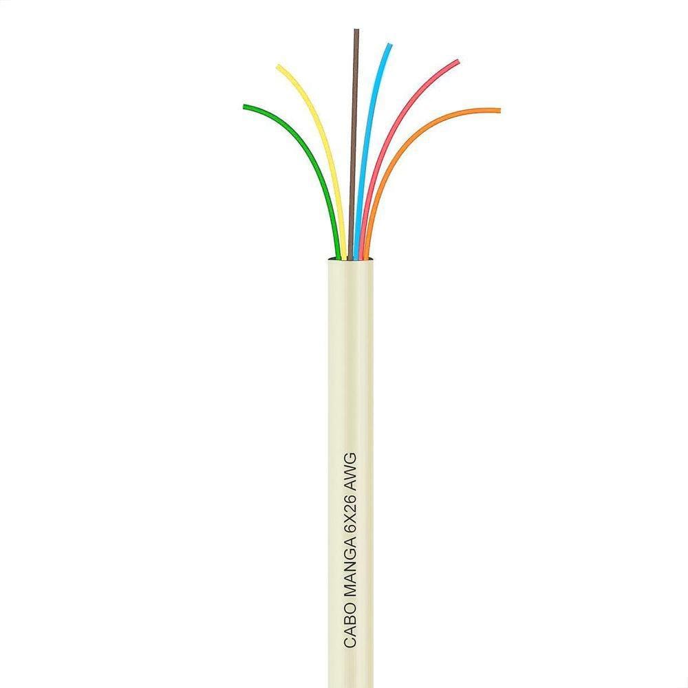 Cabo Manga 6X26 Awg - Sem Blindagem Bege - 10 Metros