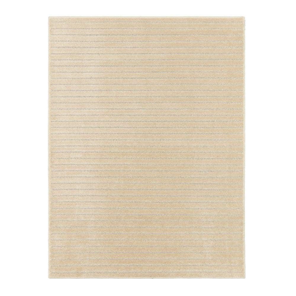 Tapete Realce Listrado 3D Alto Relevo 150X200 Creme Marfim