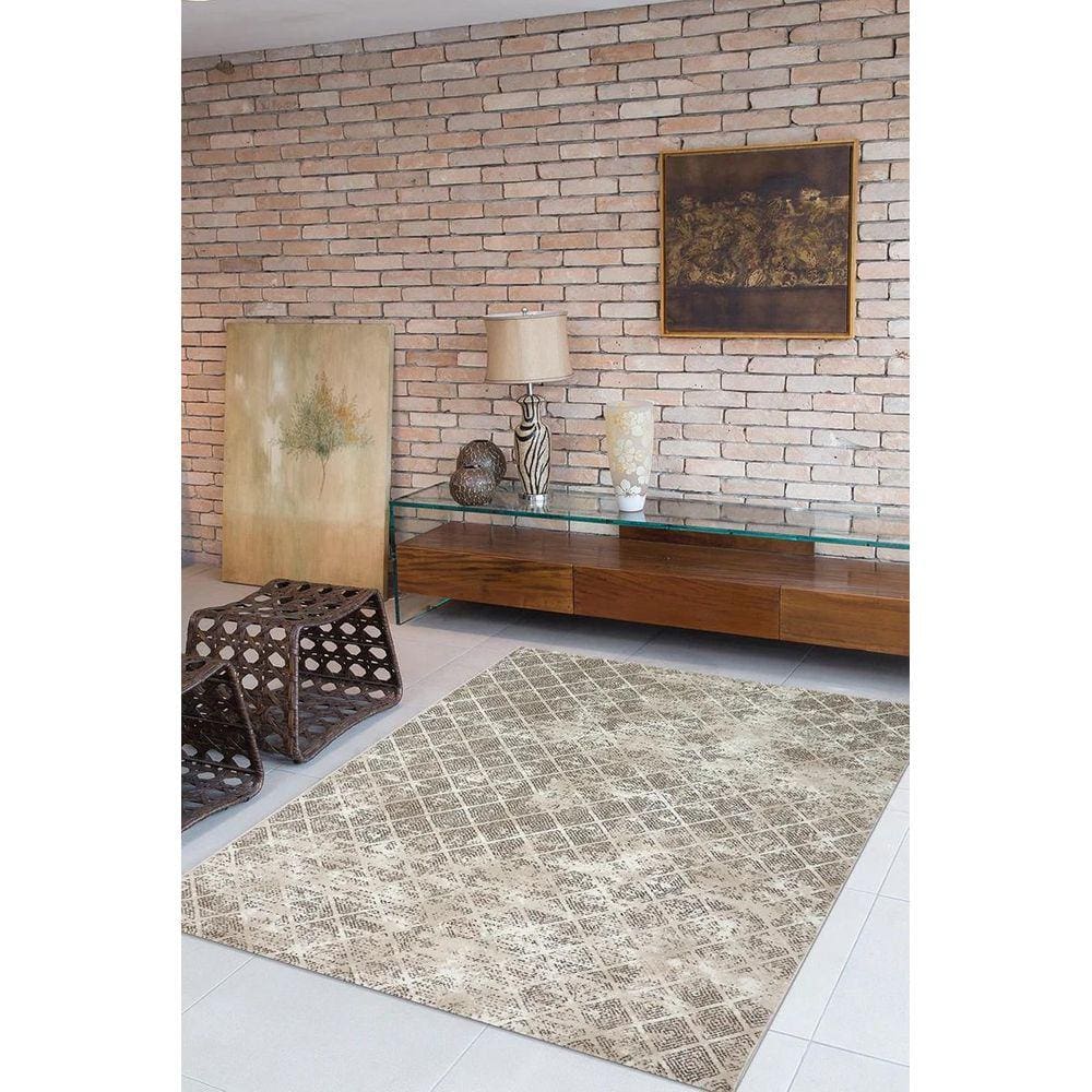 Tapete Dolce Fit 1,40X2,00M Marfim/Marrom Jolitex