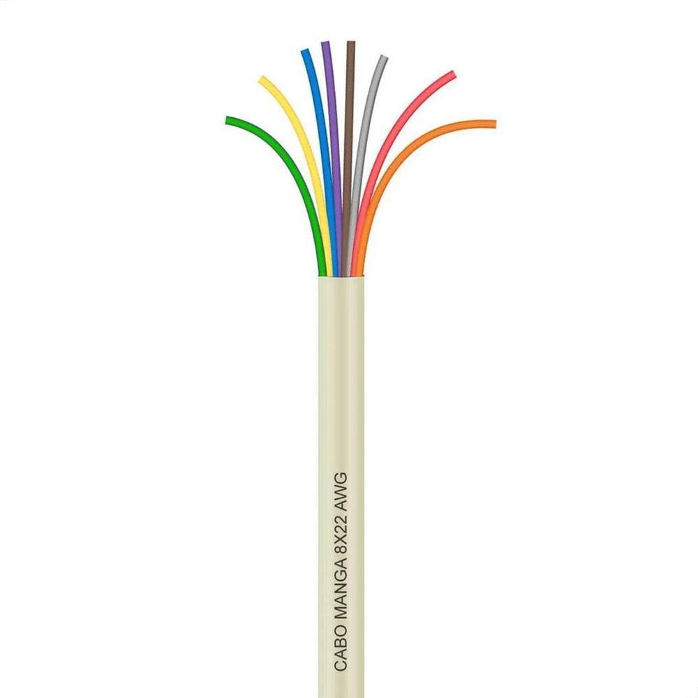 Cabo Manga 8X22 Awg - Sem Blindagem Bege - 3 Metros