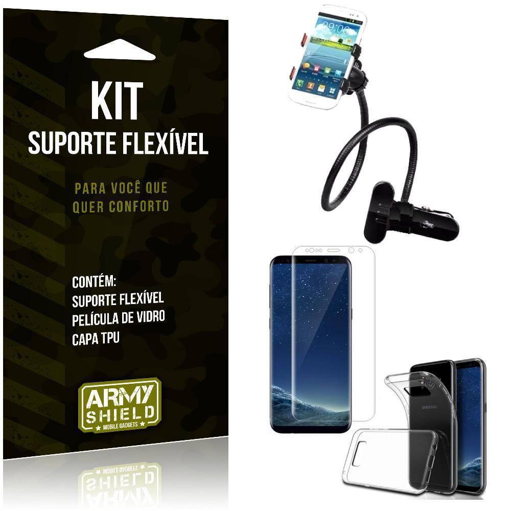 Kit Suporte Flexível Samsung Galaxy S8 Suporte+Película+Capa