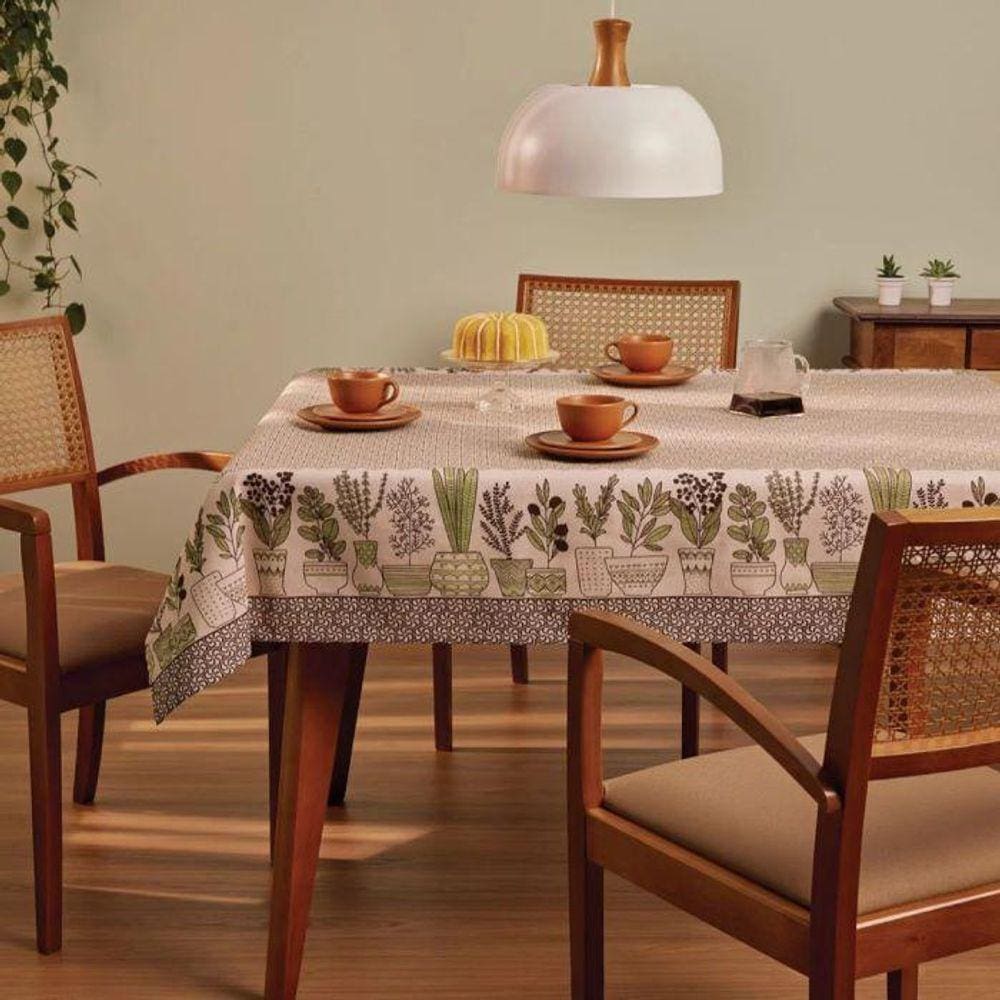 Toalha De Mesa Pop Quadrada Estampada Jardim 1,40 M X 1,40