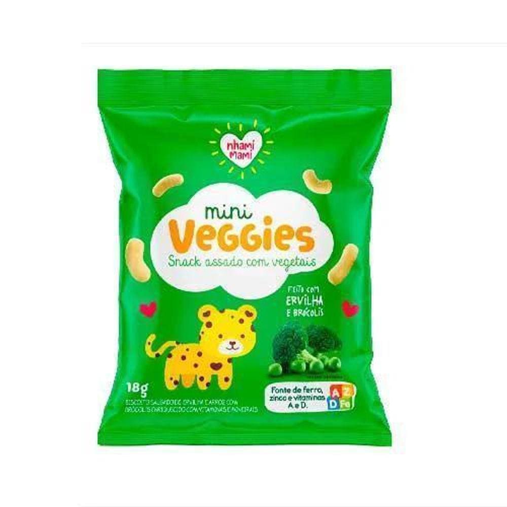 Mini Veggies Snack Ervilha E Brócolis 6X18G - Nhamimami