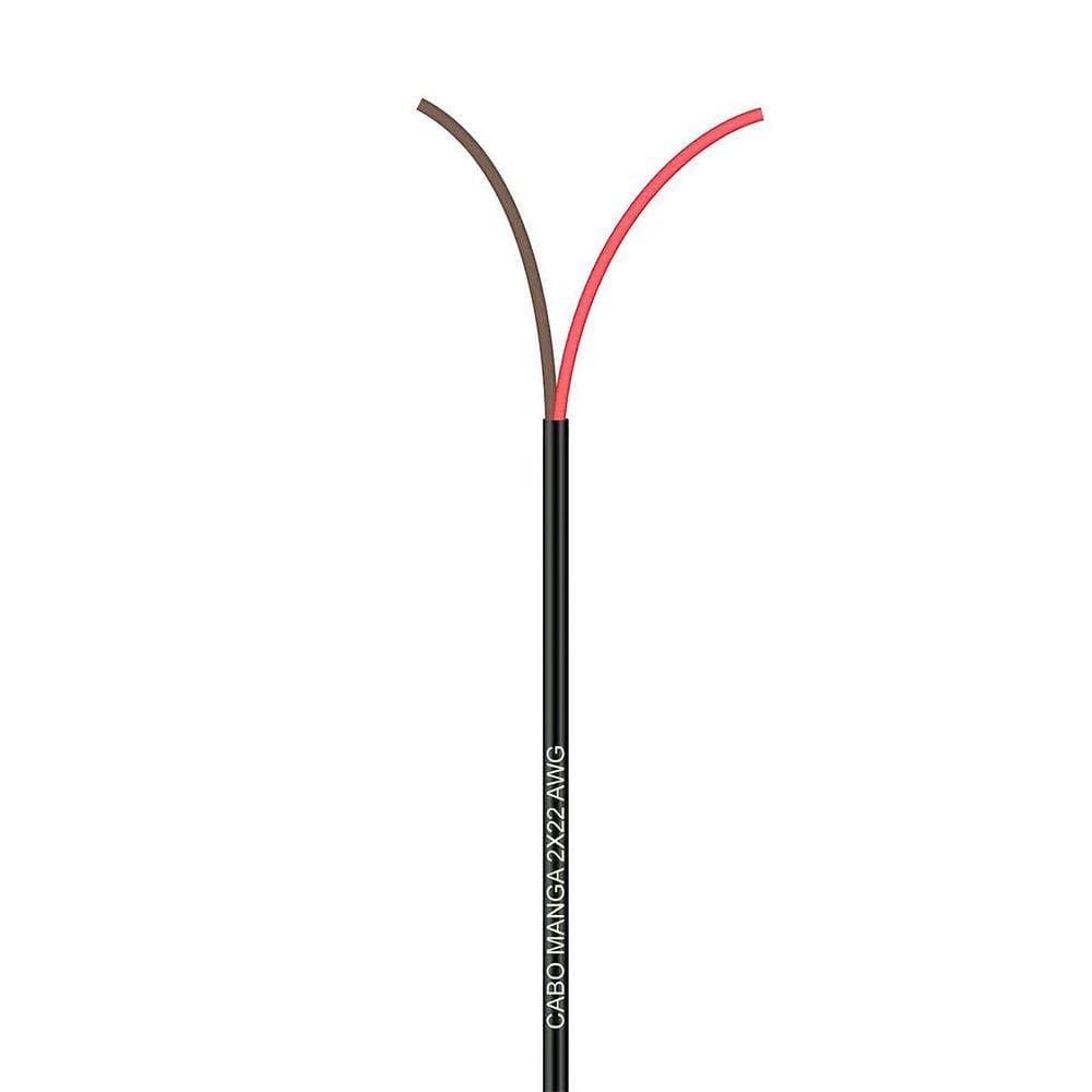 Cabo Manga 2X22 Awg - Sem Blindagem Preto - 3 Metros