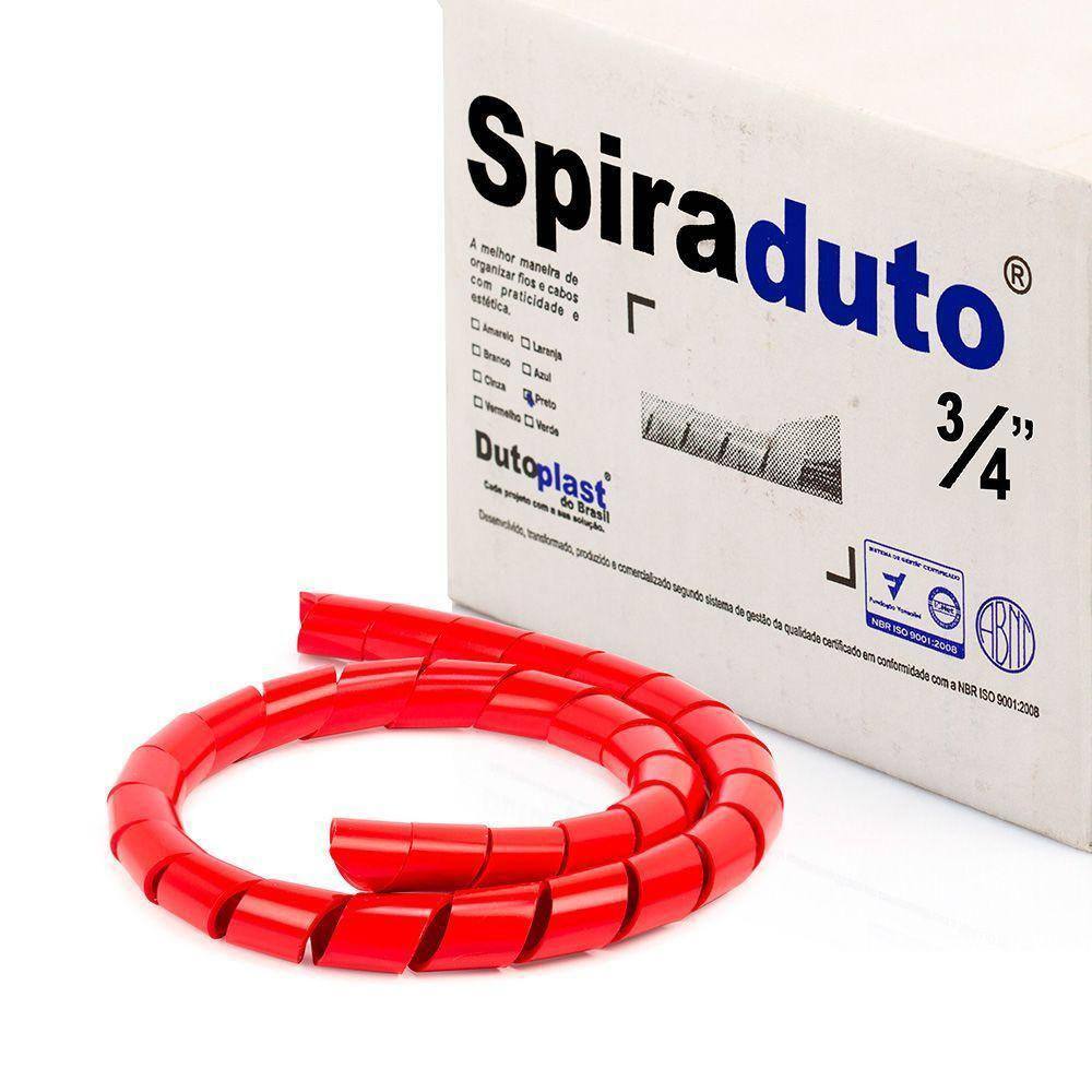 Organizador Fios E Cabos Spiraduto 3/4 Vermelho - 1 Mt