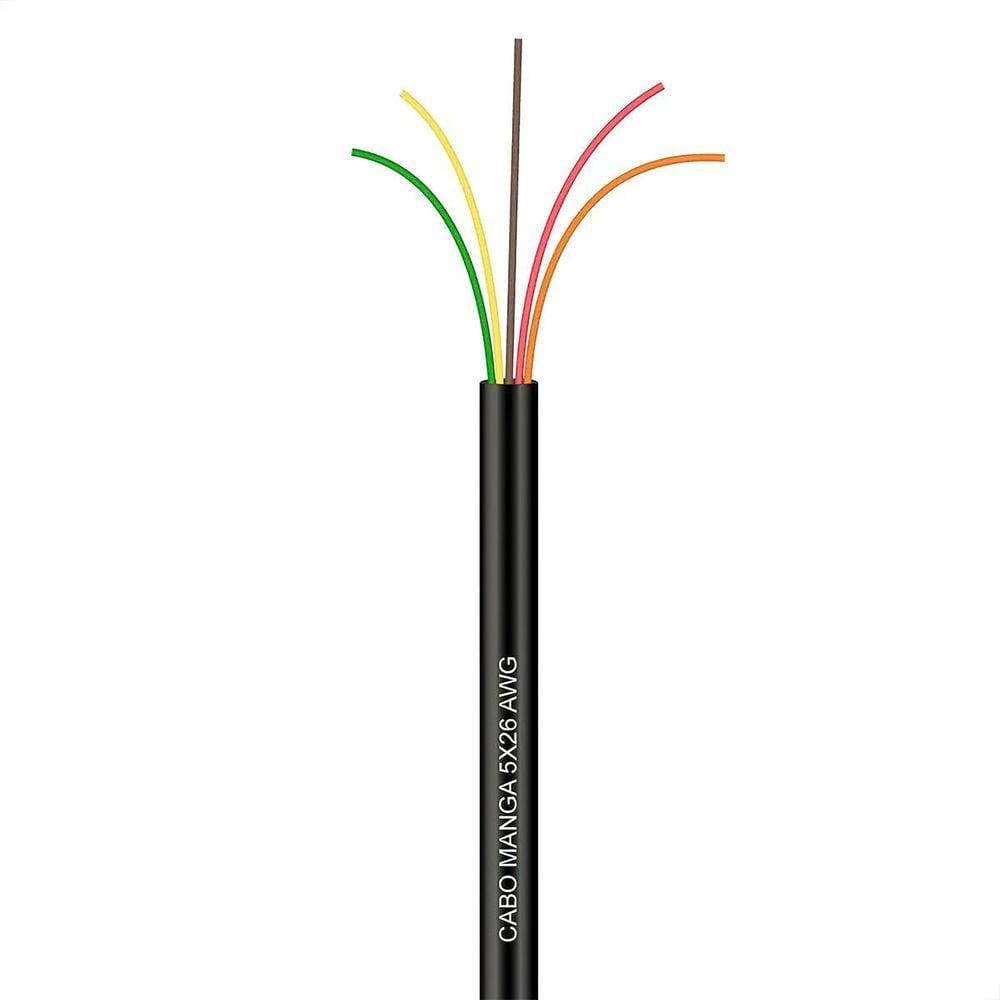 Cabo Manga 5X26 Awg - Sem Blindagem Preto - 4 Metros