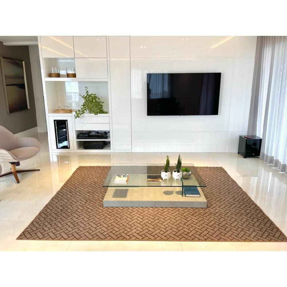 Tapete Carpete Sala Quarto 1,50X2,00 Paquet Tacos Marrom