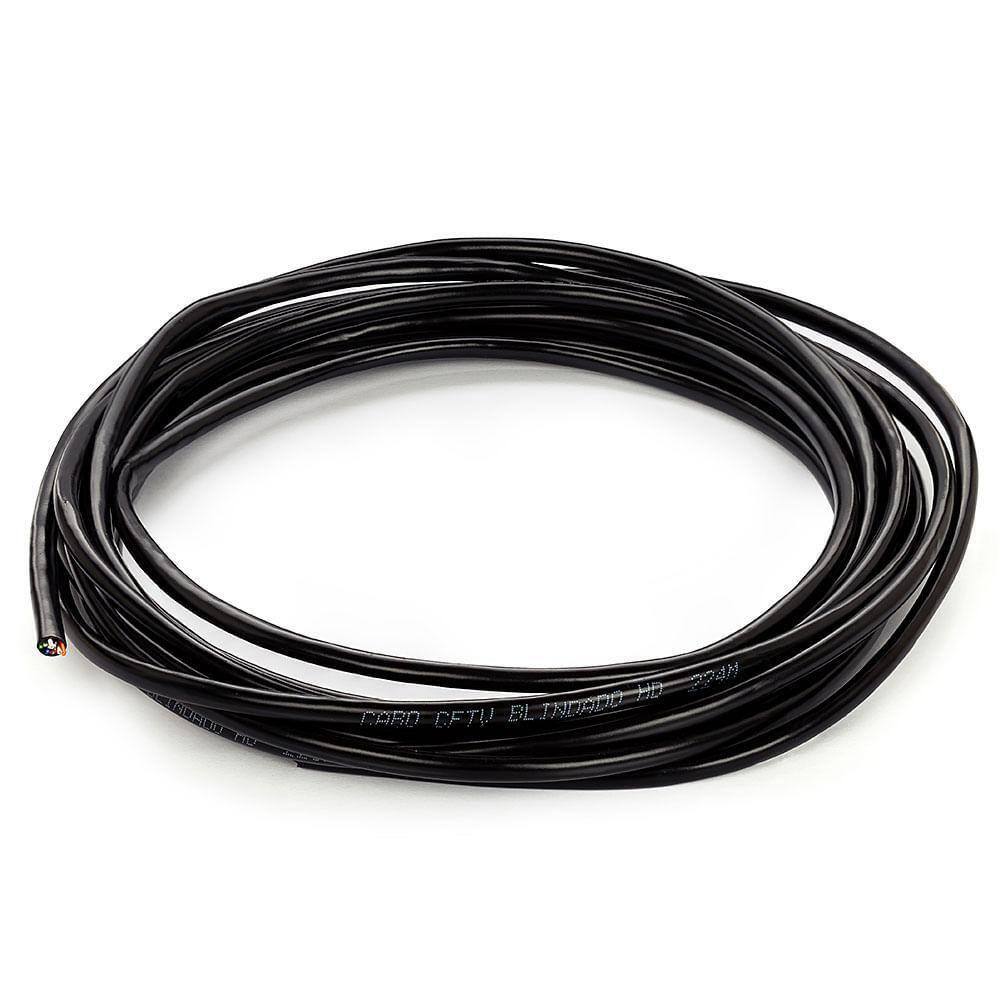 Cabo De Rede Blindado Cat5E Preto - 1 Metro