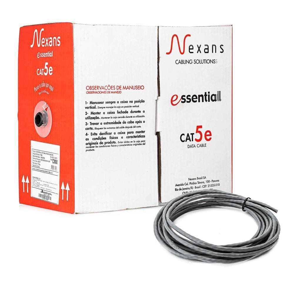 Cabo De Rede Nexans Cat5E Cinza - 80 Metros