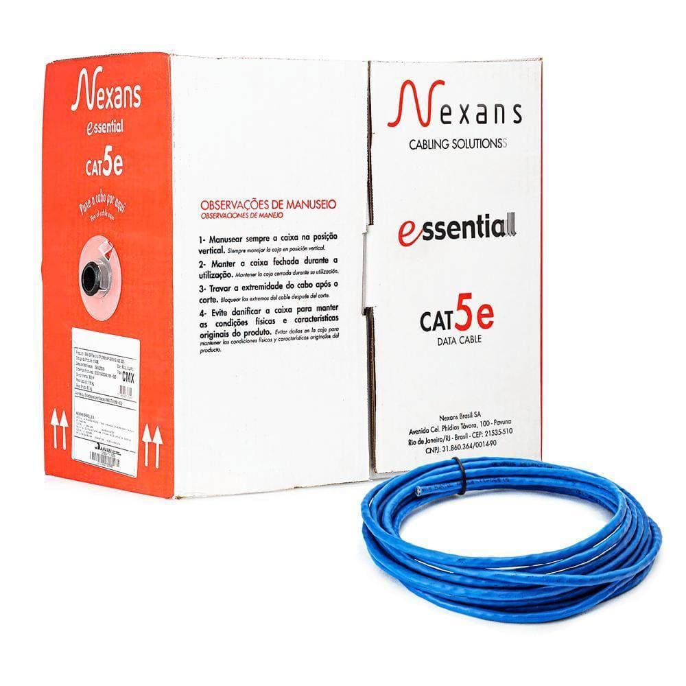 Cabo De Rede Nexans Cat5E Azul - 3 Metros