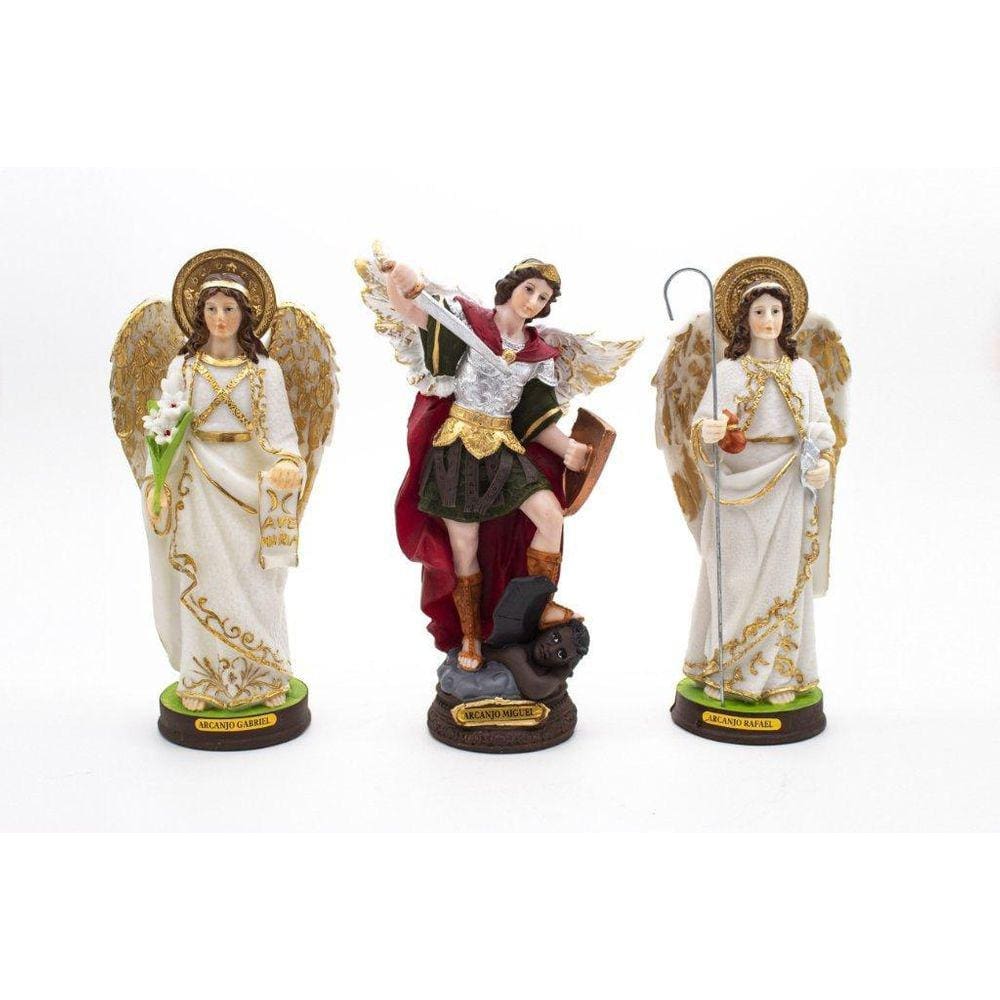 Kit Imagem Arcanjos Gabriel Miguel Rafael Resina 20 Cm