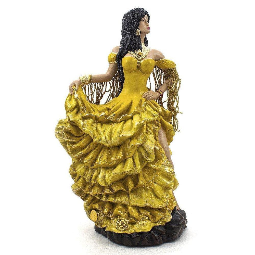 Imagem Cigana Luxo Amarela Resina 25 Cm