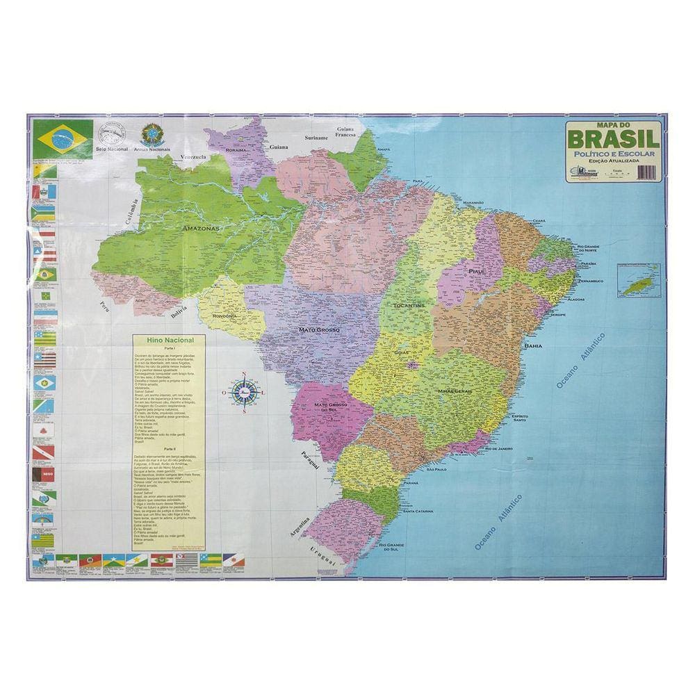 Mapa Do Brasil Político E Escolar Edição Atualizada Tamanha