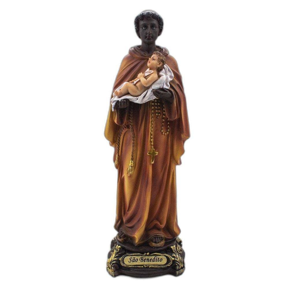 Imagem São Benedito Importado Resina 20 Cm